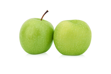 fresh green apple isolated on white background.