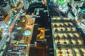 札幌の都市夜景、JRタワービルからの景色