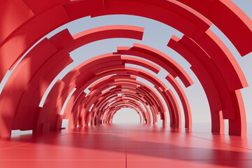 3d rendering tunnel architecture picture - obrazy, fototapety, plakaty