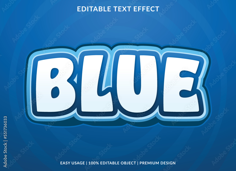 Poster blue text effect template with abstract font style use for brand and logo vector illustration. abstr