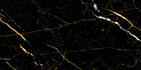 Black marble background with golden veins on surface. Ceramic tile gemstone texture background. marbling abstract granite for wall tile, floor tile, kitchen design and ceramic tile surfac