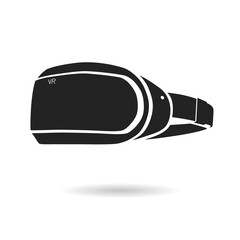 3d VR Headset illustration. Vector Virtual Reality technology digital glasses. Innovation device. Black and white
