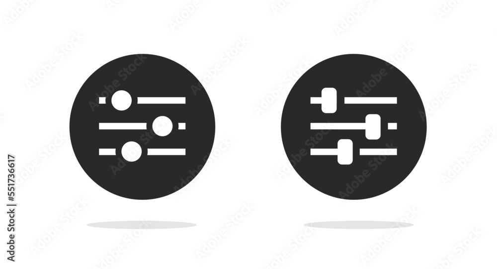 Aufkleber settings filter level icon vector pictogram or simple music mixer volume control adjustment button s