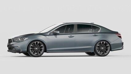 Obraz premium 3D rendering of a brand-less generic concept car in studio environment 