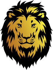 Golden Lion Head Vector Logo Template