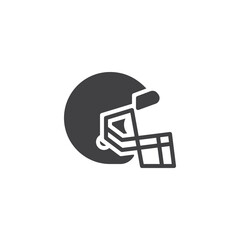 American football helmet vector icon