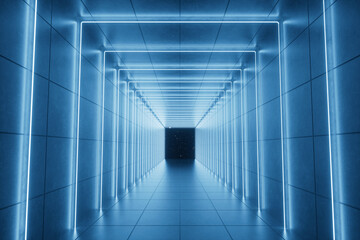 3d rendering neon architecture space