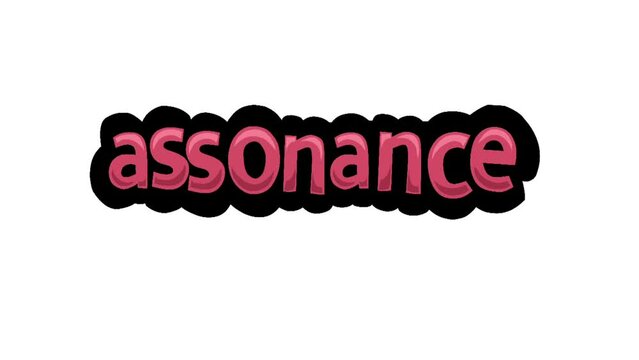 White screen animation video written ASSONANCE
