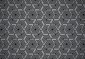 Abstract geometric pattern with stripes, lines. Seamless vector background. Black and gray ornament. Simple lattice graphic design