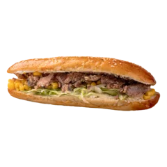 Photo sur Plexiglas Snack Tuna baguette sanwich with corn