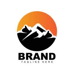 Mountain Logo, Vector Mountain Climbing, Adventure, Design For Climbing, Climbing Equipment, And Brand With Mountain Logo