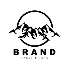 Mountain Logo, Vector Mountain Climbing, Adventure, Design For Climbing, Climbing Equipment, And Brand With Mountain Logo