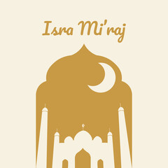 Isra Mi'raj simple design banner, poster or social media post and stories