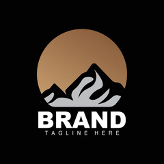 Mountain Logo, Vector Mountain Climbing, Adventure, Design For Climbing, Climbing Equipment, And Brand With Mountain Logo