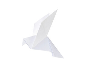Paper dove origami isolated on a white background - 551739282