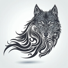Wolf vector illustration for logo or design. Generative AI - obrazy, fototapety, plakaty