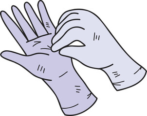 Hand Drawn medical gloves illustration