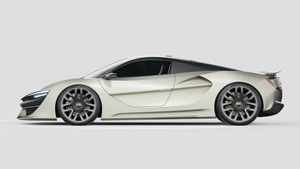 Fototapeta na wymiar 3D rendering of a brand-less generic concept car
