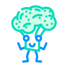 broccoli character color icon vector. broccoli character sign. isolated symbol illustration