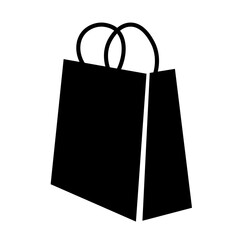 Black shopping bag on white background