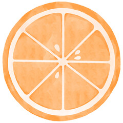 Watercolor illustration of orange slice.