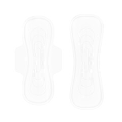 Realistic women pads mockup. Front view. Vector illustration. Сan be used for healthcare, medical and other needs. EPS10.