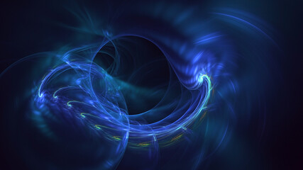 3D rendering abstract blue fractal light background