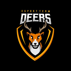 Deer esport mascot logo design vector for sport and gaming © Artchilles