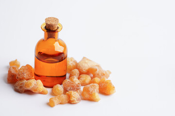 Frankincense or olibanum aromatic resin used in incense and perfumes.