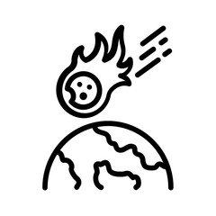 Black line icon for Meteor