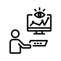 Black line icon for Monitoring