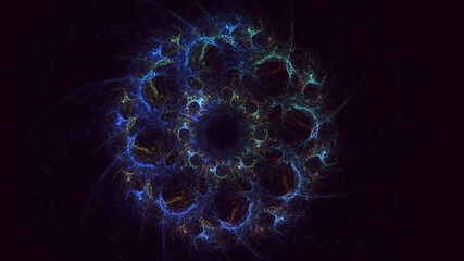 3D rendering abstract circle light background