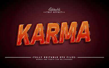 Naklejka na ściany i meble editable karma text effect.logo text.typhography logo