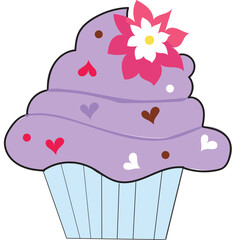 Cupcake with purple cream