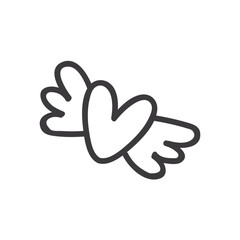 black heart with wings