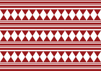 red and white tribal traditional ikat ethnic pattern, design for ikat background, argyle fabric, red gingham. Produced in many traditional textile centers around the world. including in India