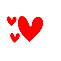 two hearts isolated on white