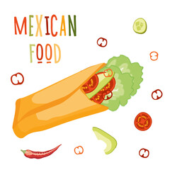Vector design template for Mexican restaurant. Mexican food