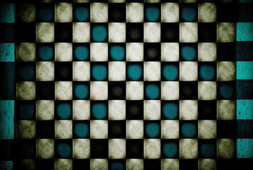 View from above of textured checkered background. Generative AI