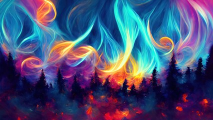 abstract fire colors background wallpaper. llustration art. Generative AI.