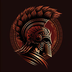 Gladiator helmet vector for logo or design. Generative AI