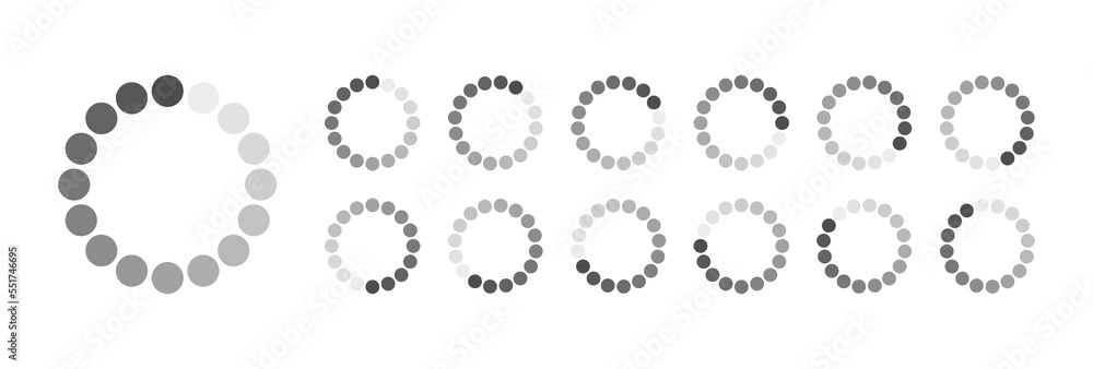Fototapete circular loading buffering icons vector video ready for animation gif all keyframes frames bufring c
