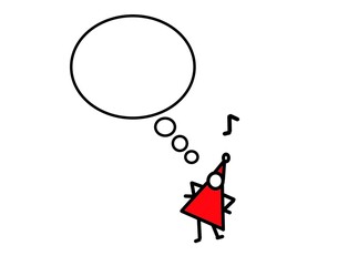 12月　サンタ服の人物　何かを思う