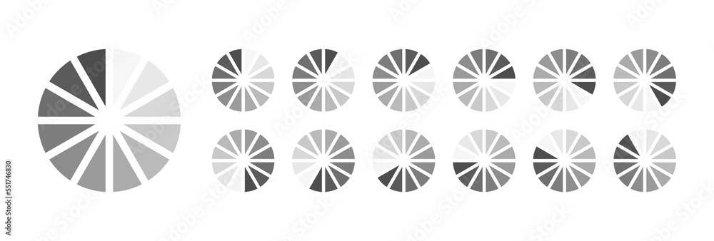 Fototapete circular loading buffering icons vector video ready for animation gif all keyframes frames bufring c