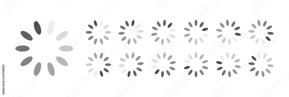 Fototapete circular loading buffering icons vector video ready for animation gif all keyframes frames bufring c