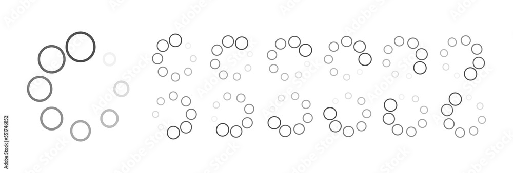 Fototapete circular loading buffering icons vector video ready for animation gif all keyframes frames bufring c