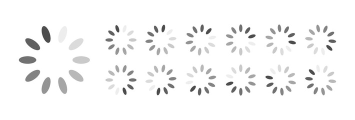 Circular Loading Buffering Icons Vector Video Ready for Animation Gif All Keyframes Frames Bufring Circle Waiting for Connection Buffer Preloader Download Symbol Easy Replace Color