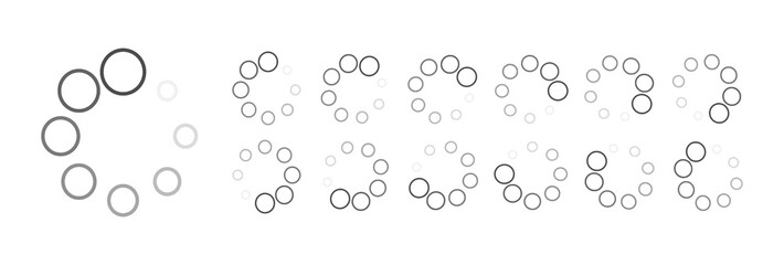 Circular Loading Buffering Icons Vector Video Ready for Animation Gif All Keyframes Frames Bufring Circle Waiting for Connection Buffer Preloader Download Symbol Easy Replace Color