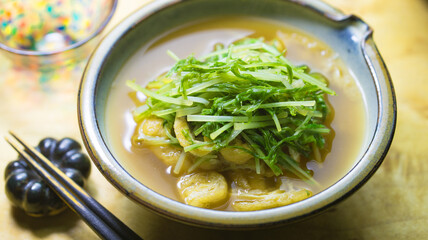 水菜と揚げの炊いたん