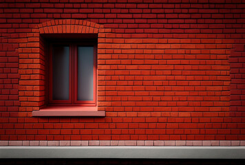 Fototapeta premium simple wall of brilliant red bricks. Generative AI